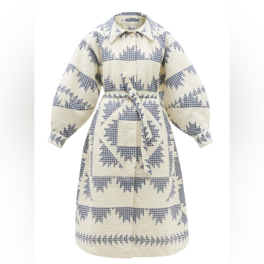 ISO Sea New York Gloucester gingham quilted coat
